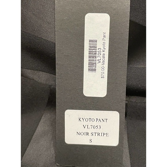 NWT Vacate The Label Kyoto Noir Stripe Satin Wide Leg Pants Size Small Black - Picture 7 of 8